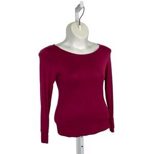 Laundry By Shelli Segal XL Pink Top Back Cut Out Long Sleeve Tee Shirt Workout